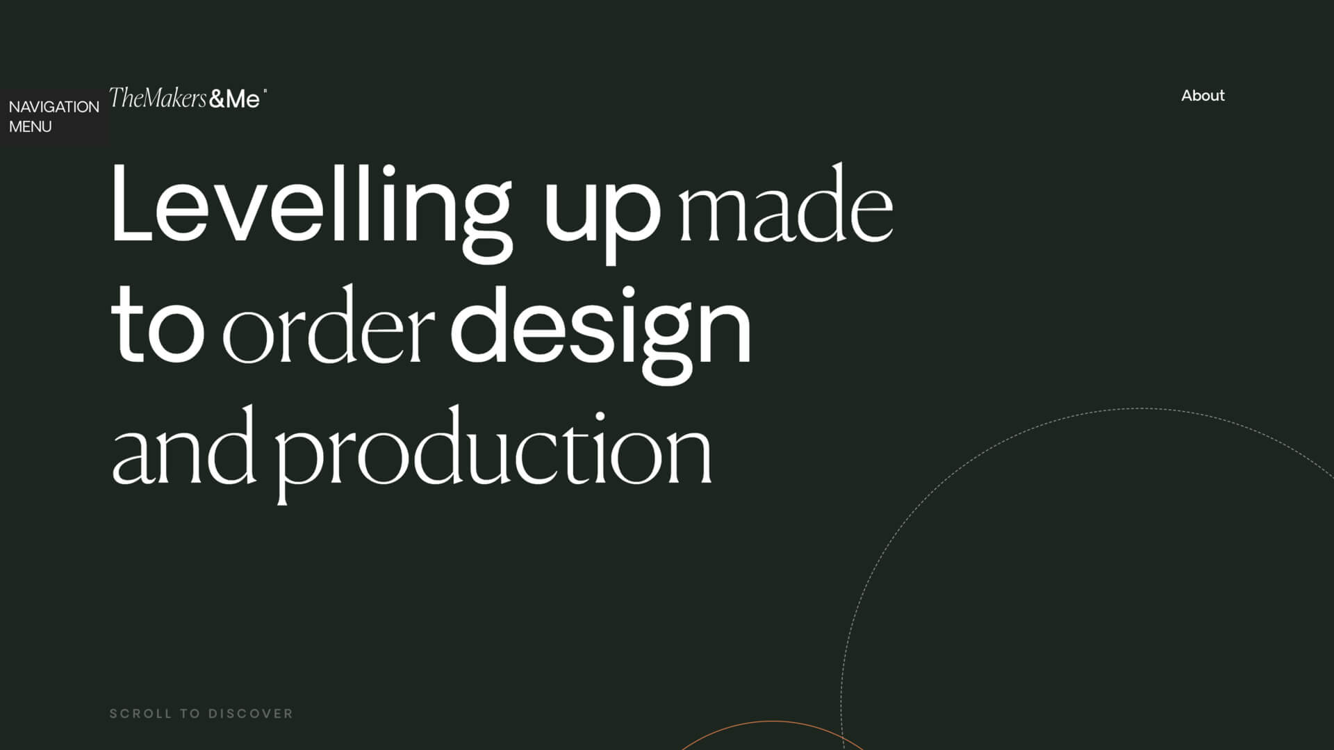 Website layout with modern web animation for The Makers & Me Platform