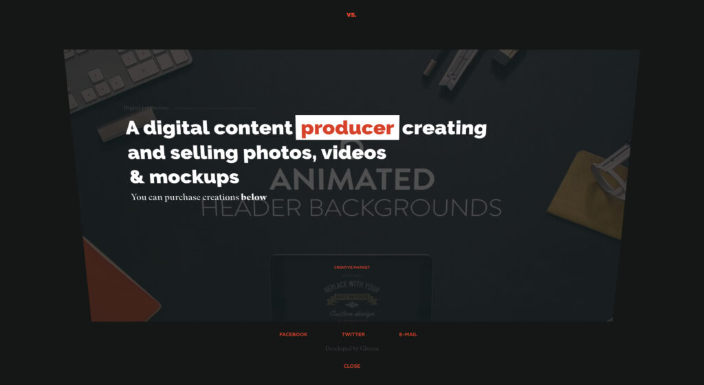 Animated website with unique design for Vadim Sherbakov