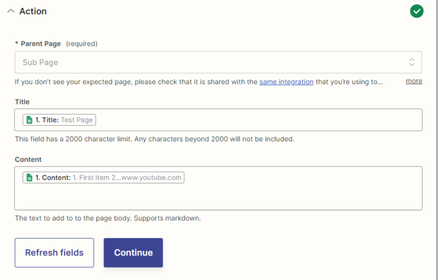 Connect our Notion account