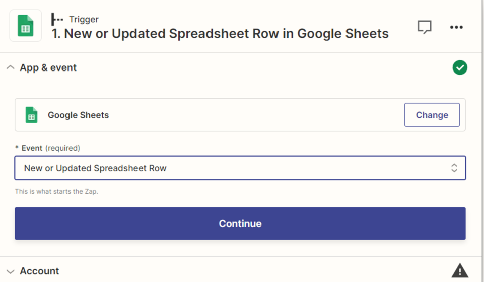 New or Updated Spreadsheet Row