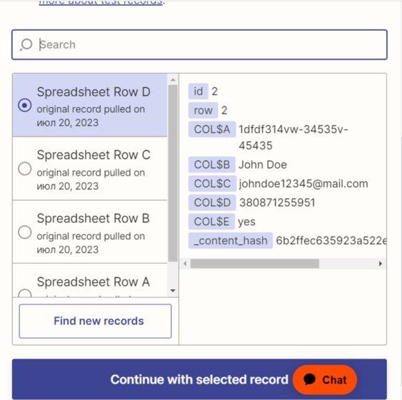 Zapier looks for the data to be transferred to Intercom