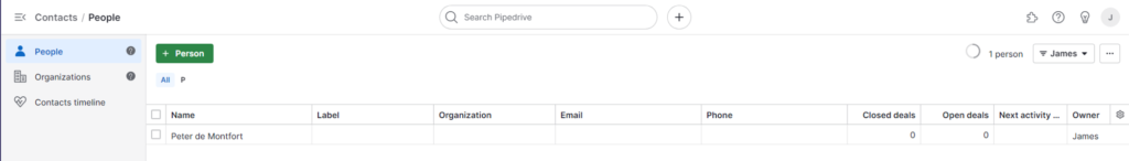 To find the record in "Pipedrive.”