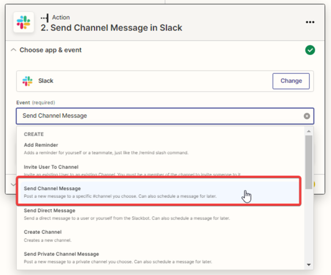 Need to specify the action that will be performed when a new client is created