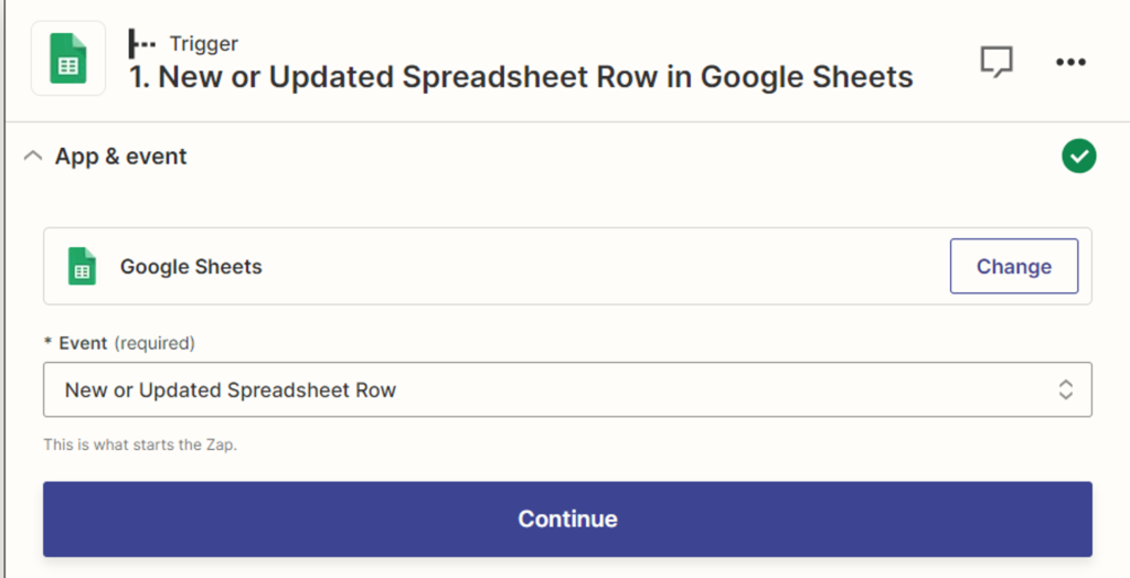 Select a trigger event