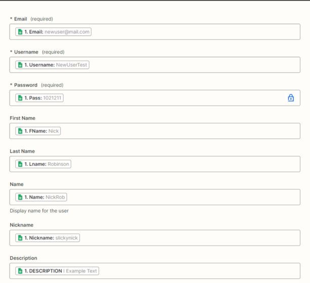 Connect our WordPress account and move on to customizing the fields and selecting options.