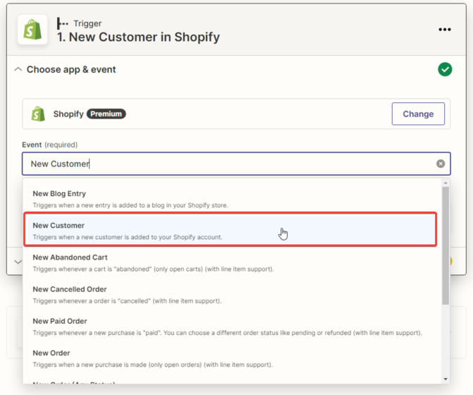 New Customer in Shopify