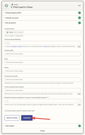 Need to set up the connection between the 'Google Spreadsheet' and 'Close' applications